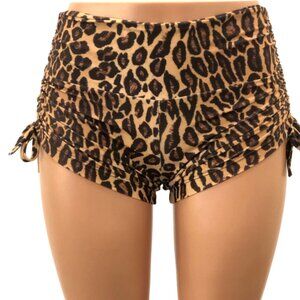 Cheetah Animal Print Hot Yoga Short Swim- Wide Waistband Short- Made in USA NEW